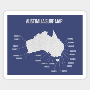 Australia Surfing Map Sticker